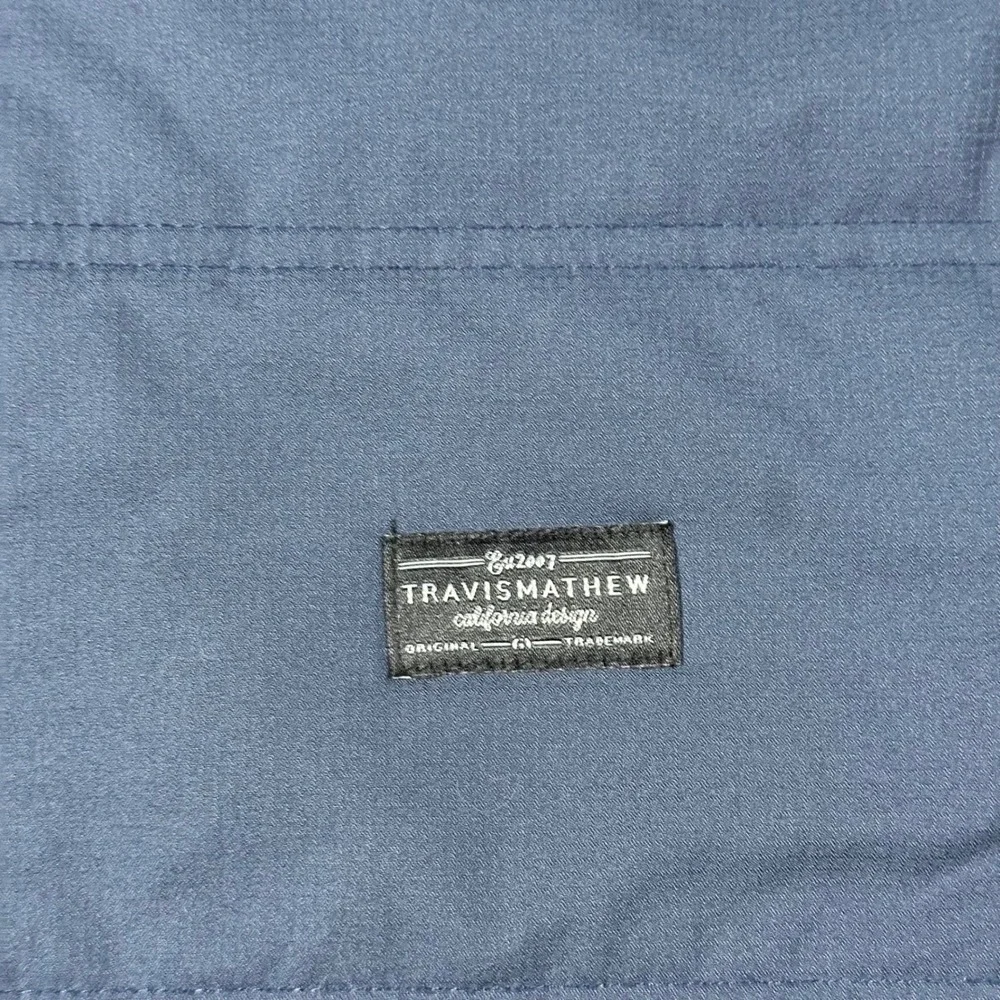 TravisMathew Mens Navy Blue Quilted Puffer Full Zip Jacket Small Small